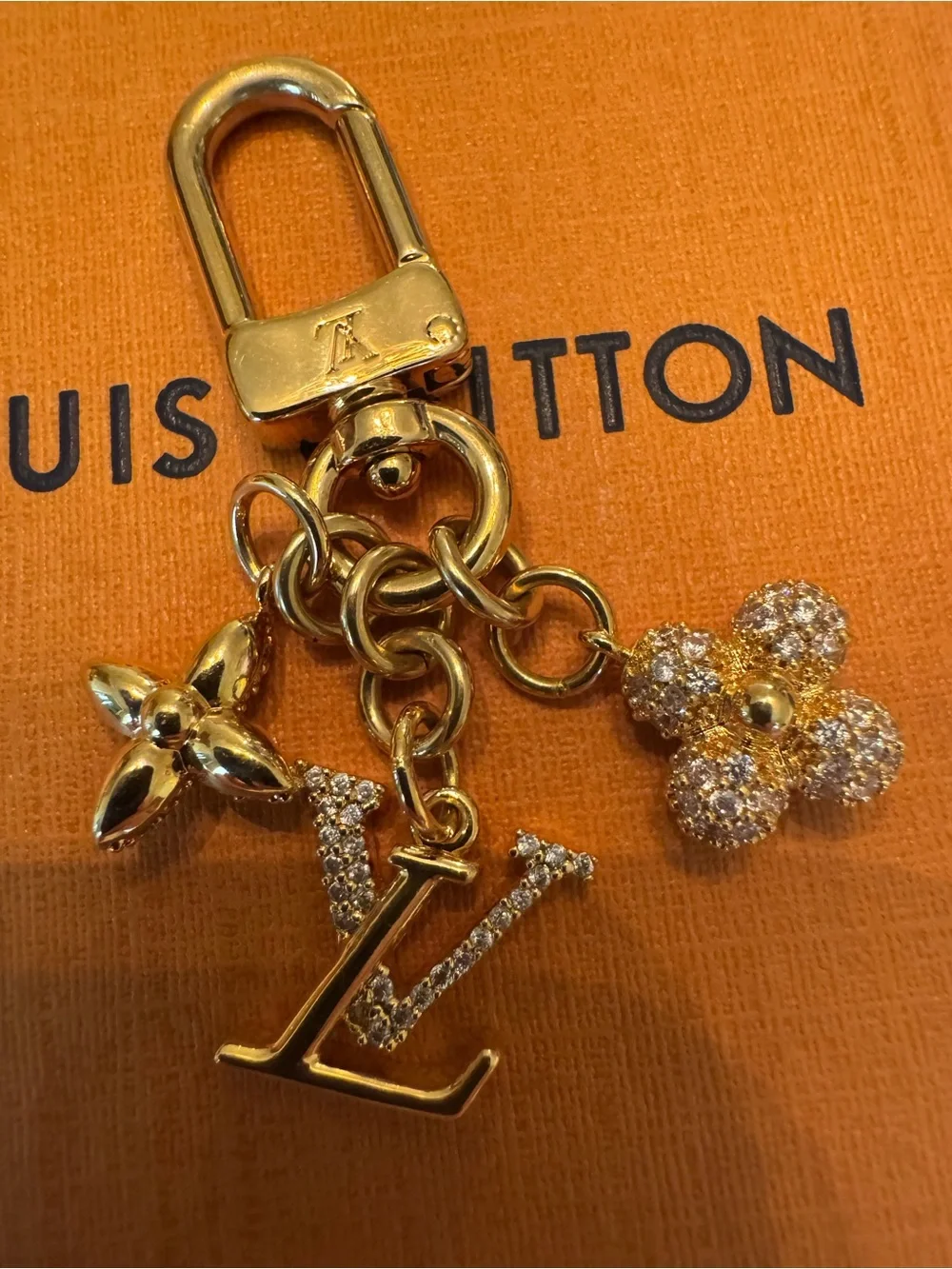 Louis Vuitton Gold Micro Monogram Bag Charm Keychain